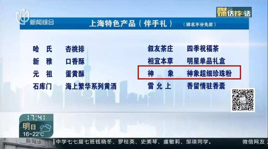 上药神象珍珠粉入选上海特色伴手礼